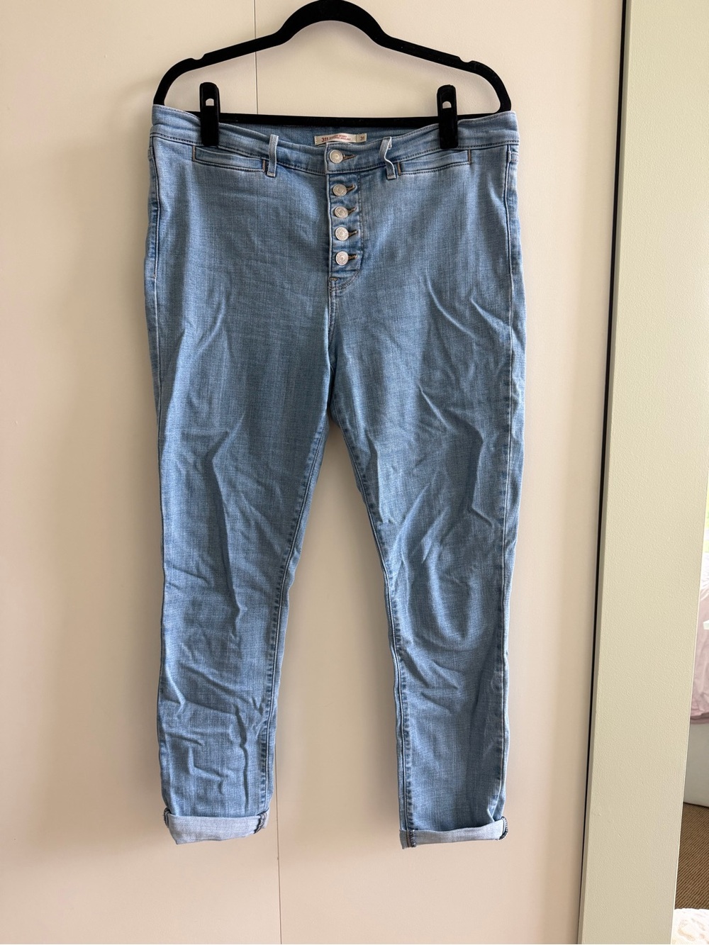 Levi’s 311 shaping skinny jeans button fly light wash